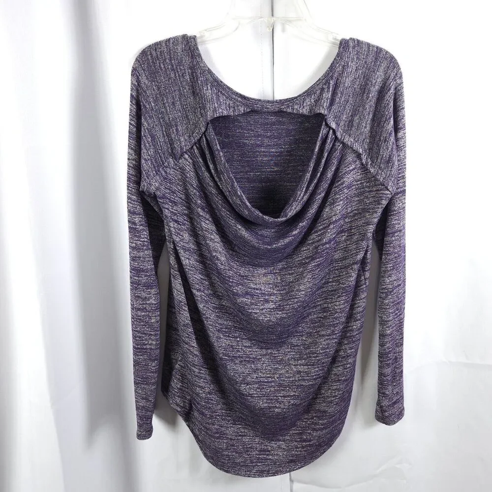Athleta Purple Open Back Pose Long Sleeve Top Womens Small - Picture 2 of 8